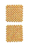 Pien Studios - Larco Square Coaster Set - Brown In Gold