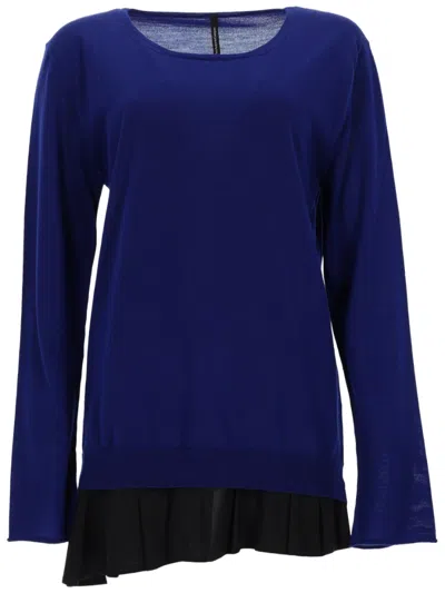 Pier Antonio Gaspari Deep Blue Virgin Wool Asymmetrical Sweater