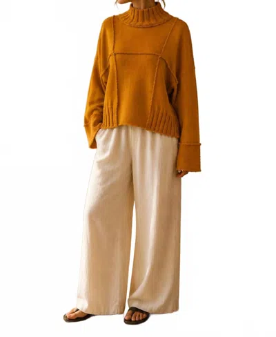 Pier Antonio Gaspari Intaglio Long Sleeve Sweater In Orange In Brown