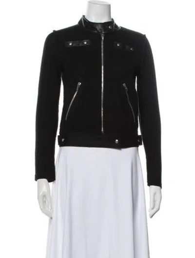 Pre-owned Pier Antonio Gaspari Pierantoniogaspari Virgin Wool Biker Jacket In Black