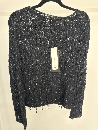 Pier Antonio Gaspari Women's Napp Cotton Sweater In Black In Gray