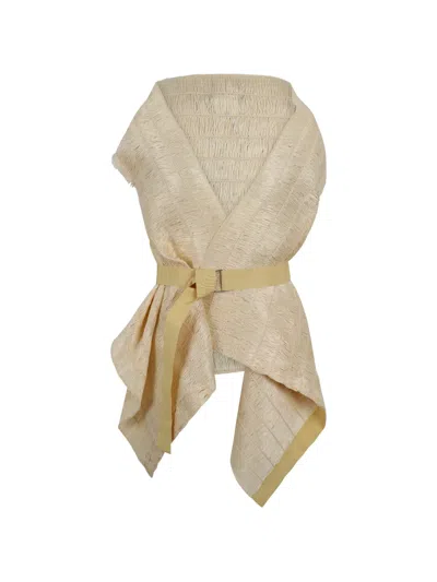 Pierantonio Gaspari Belted Jacket In Neutral