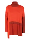 Pierantonio Gaspari Colour Block Roll-neck Knitwear In Orange