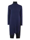 Pierantonio Gaspari Colourblock Roll-neck Mini Dress In Blue
