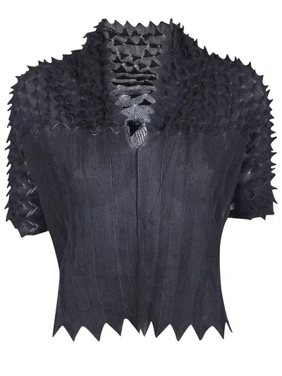 Pierantonio Gaspari Textured Short-sleeves Top In Blue