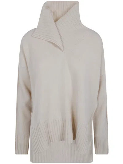 Pierantonio Gaspari High Neck Sweater "high Neck Sweater With Patches" In White