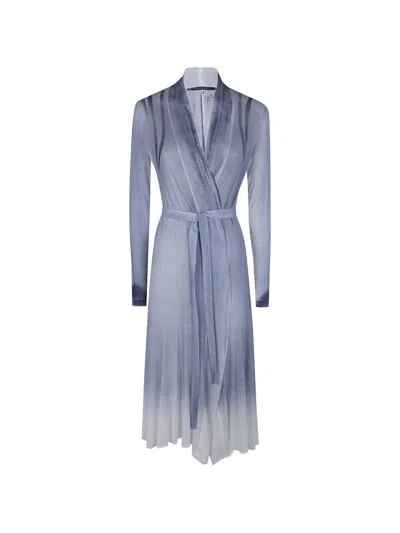 Pierantonio Gaspari Knit Wrap-dress In Blue