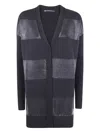 Pierantonio Gaspari Metallic-effect Striped Wool Cardigan In Black