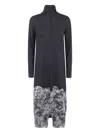 Pierantonio Gaspari Printed Turtleneck Dress In Black