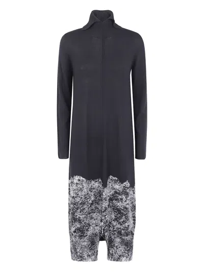 Pierantonio Gaspari Printed Turtleneck Dress In Black