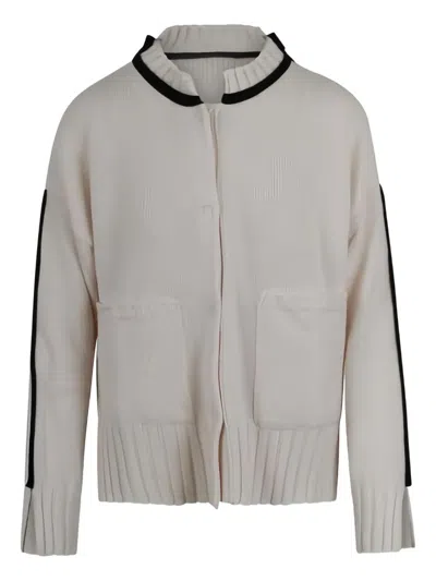Pierantonio Gaspari Ribbed Trim Cardigan In Neutral
