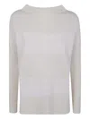 Pierantonio Gaspari Ribbed Wool Horizontal-stripes Sweater In Gray