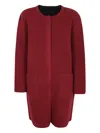 Pierantonio Gaspari Ribbed Wool Long Cardigan In Red