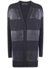 Pierantonio Gaspari Metallic-effect Striped Wool Cardigan In Gray