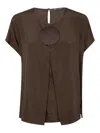 Pierantonio Gaspari Silk Blouse In Brown