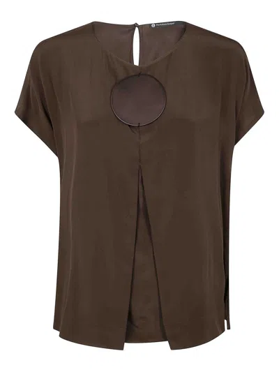 Pierantonio Gaspari Silk Blouse In Brown