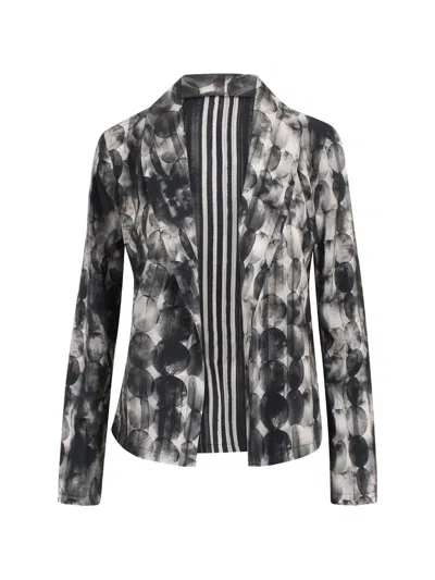 Pierantonio Gaspari Striped Belted Jacket In Black