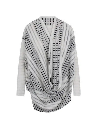 Pierantonio Gaspari Striped Draped Knitwear In White