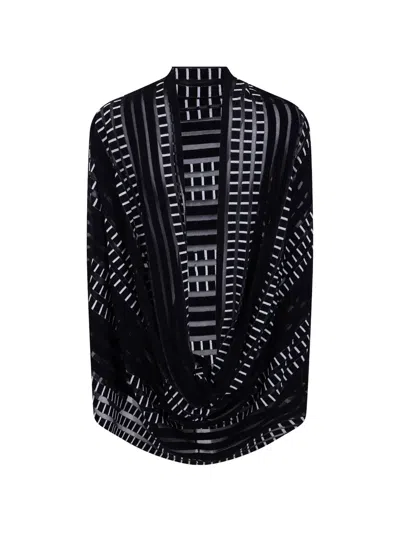 Pierantonio Gaspari Striped Grid Sweater In Black