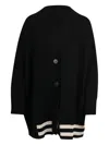 Pierantonio Gaspari Striped-hem Cardigan In Black