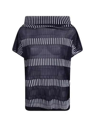 Pierantonio Gaspari Stripe-pattern Textured Top In Blue