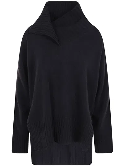 Pierantonio Gaspari Sweater High Neck "high Neck Sweater With Patches" In Blue