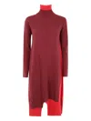 Pierantonio Gaspari Turtleneck Colourblock Mini Dress In Red