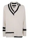 Pierantonio Gaspari V-neck Wool Sweater In White