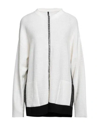 Pierantonio Gaspari Woman Cardigan Ivory Size 8 Cotton, Polyamide In White