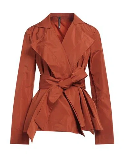 Pierantonio Gaspari Woman Jacket Rust Size 14 Polyester In Red