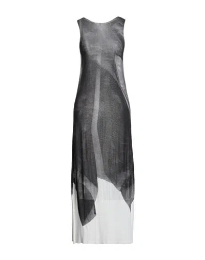 Pierantonio Gaspari Woman Maxi Dress Charcoal Size 10 Viscose, Polyamide In Gray