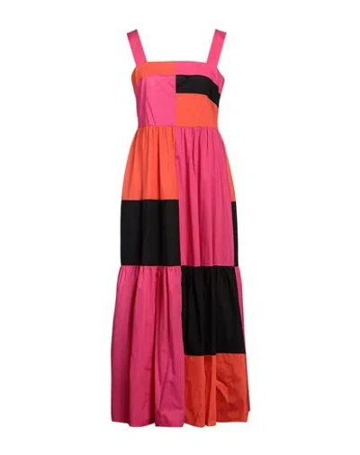 Pierantonio Gaspari Woman Maxi Dress Fuchsia Size 10 Cotton In Pink