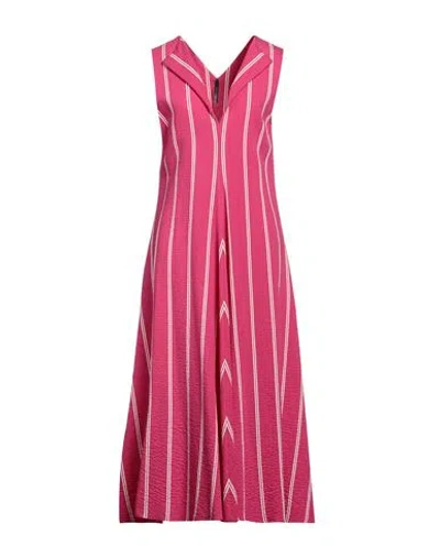Pierantonio Gaspari Woman Maxi Dress Fuchsia Size 12 Lyocell, Polyamide, Cotton, Elastane In Pink