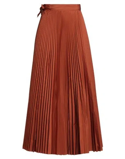 Pierantonio Gaspari Woman Maxi Skirt Rust Size 10 Polyester
