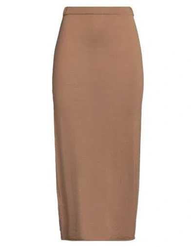 Pierantonio Gaspari Woman Midi Skirt Cocoa Size 8 Virgin Wool In Brown