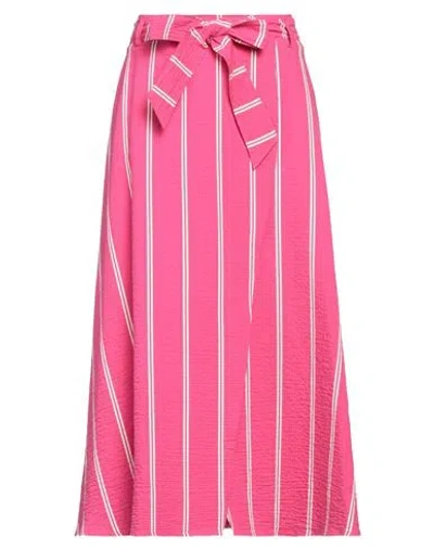 Pierantonio Gaspari Woman Midi Skirt Fuchsia Size 10 Lyocell, Polyamide, Cotton, Elastane In Pink
