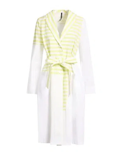 Pierantonio Gaspari Woman Overcoat & Trench Coat Light Green Size 8 Cotton, Polyamide, Elastane