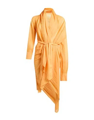 Pierantonio Gaspari Woman Overcoat & Trench Coat Orange Size 8 Cotton In Yellow