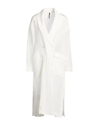 Pierantonio Gaspari Woman Overcoat & Trench Coat White Size 10 Viscose, Polyamide