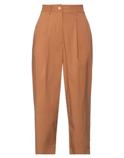 Pierantonio Gaspari Woman Pants Brown Size 12 Viscose, Polyamide, Elastane