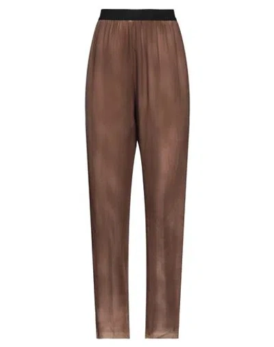 Pierantonio Gaspari Woman Pants Brown Size 6 Viscose, Polyester