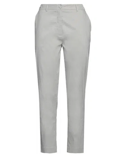 Pierantonio Gaspari Woman Pants Light Grey Size 8 Viscose, Linen, Polyamide, Elastane