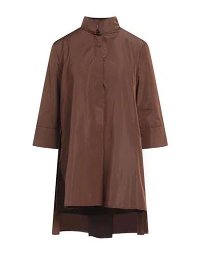 Pierantonio Gaspari Woman Shirt Brown Size 14 Polyester
