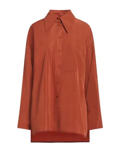 Pierantonio Gaspari Woman Shirt Rust Size 10 Polyester In Red
