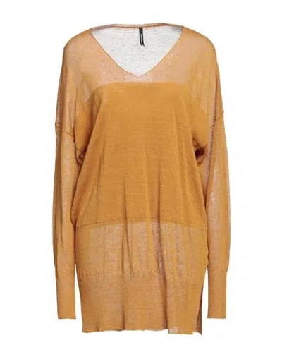 Pierantonio Gaspari Woman Sweater Mustard Size 8 Linen, Polyamide In Yellow