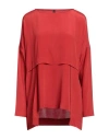 Pierantonio Gaspari Woman Top Brick Red Size 12 Acetate, Silk