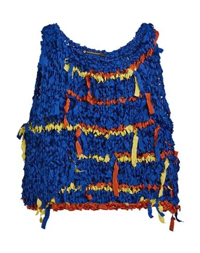 Pierantonio Gaspari Woman Top Bright Blue Size 10 Polyester