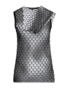 Pierantonio Gaspari Woman Top Charcoal Size 6 Viscose, Polyester In Grey