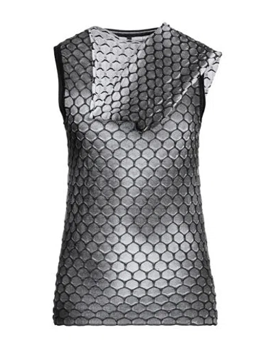 Pierantonio Gaspari Woman Top Charcoal Size 6 Viscose, Polyester In Grey