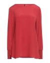 Pierantonio Gaspari Woman Top Red Size 14 Acetate, Silk